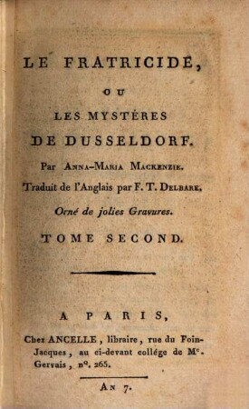 Le Fratricide, Ou Les Mystères De Dusseldorf, 2
