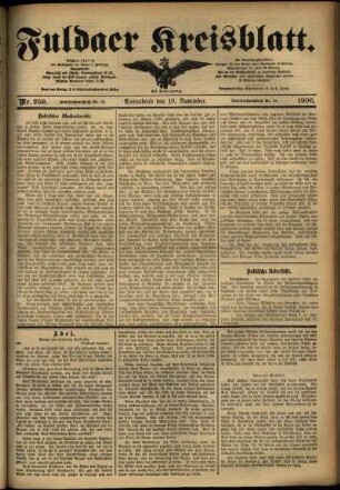 Ausgabe vom Samstag, den 10. November 1906.