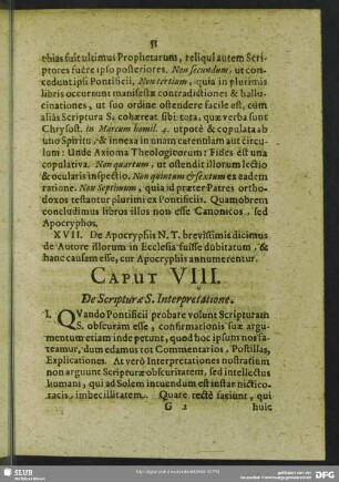Caput VIII. De Scripturae S. Interpretatione