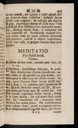405-415, Meditatio Pro Feria sexta; ...