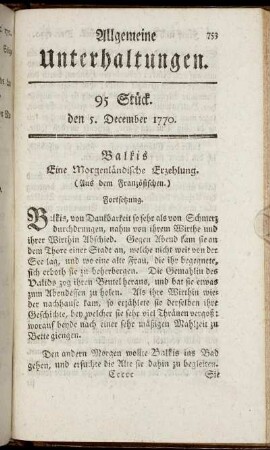 95 Stück. den 5. December 1770.