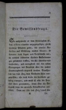 Die Gewissensfrage.