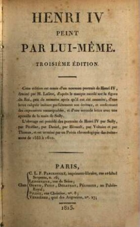 Henri IV peint par lui-même