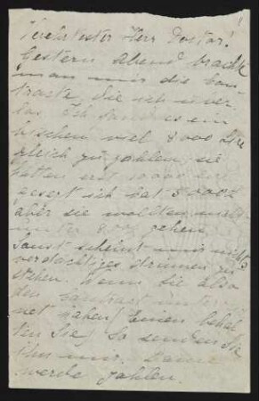 Brief von Pima Andreae an Gerhart Hauptmann