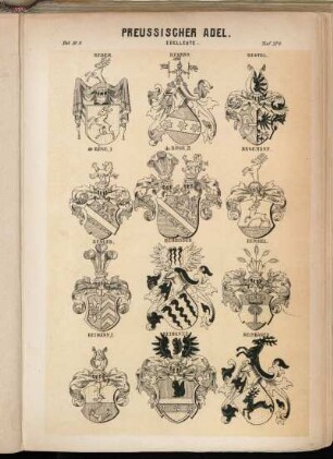 Taf. 374. Reder. - Redern. - Redtel. - de Rège I. - de Rège II. - Regemann. - Regler. - Rehbinder. - Reichel. - Reimann I. - Reimann II. - Reinbaben