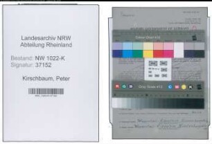 Entnazifizierung Peter Kirschbaum , geb. 18.10.1899 (Bueroangestellter)