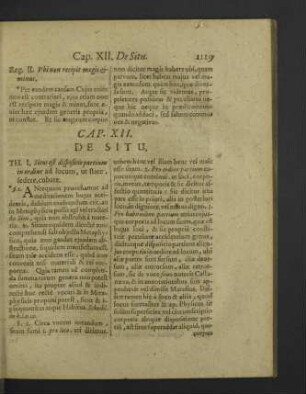 Cap. XII. De situ.