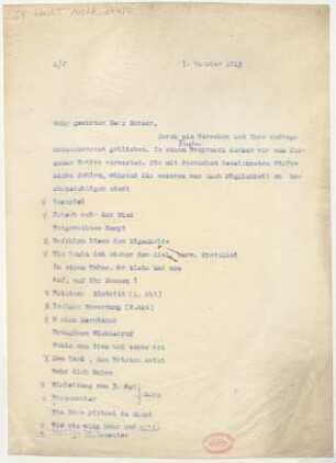 Brief an Alfred Kaiser : 07.10.1913