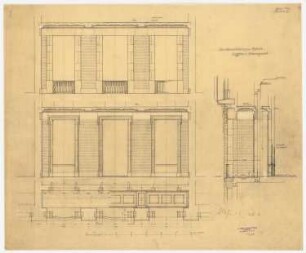 Landesversicherungsanstalt, Berlin: Loggia: Schnitt, Fassadendetail 1:25