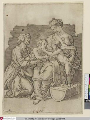[St. famille; Maria und Elisabeth mit Christus und dem Johannesknaben]