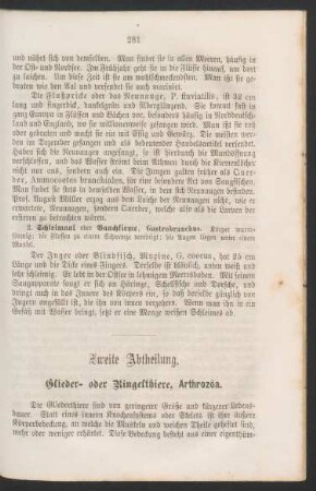 Zweite Abtheilung. Glieder- oder Ringelthiere, Arthrozoa.