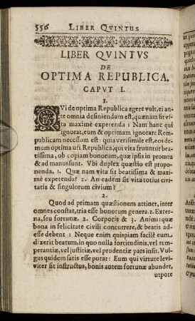 Liber Quintus. De Optima Republica.