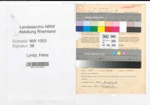 Entnazifizierung Hans Lyrop , geb. 29.04.1903 (Vermessungsdirektor)
