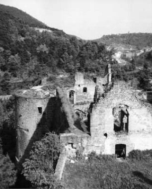 Bad Dürkheim-Hardenburg. Burg Schlosseck (um 900-1000). Teilansicht