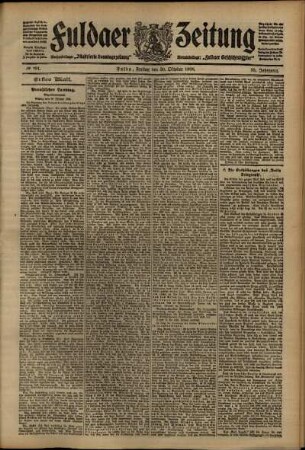Erste Ausgabe vom Freitag, den 30. Oktober 1908.