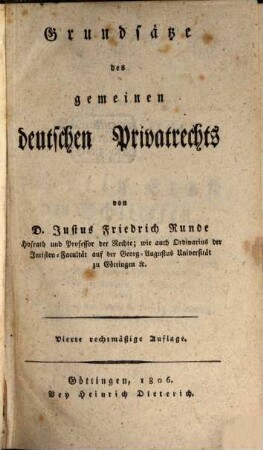 Grundsätze des gemeinen deutschen Privatrechts