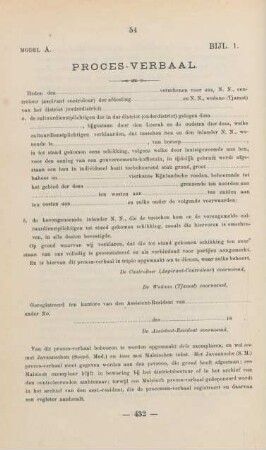 Bijl. 1. Model A. Proces-verbaal