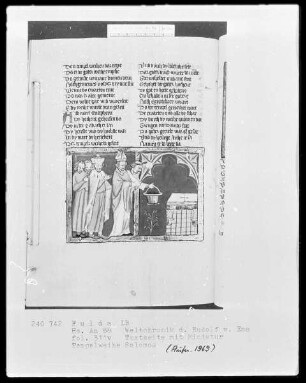 Rudolf von Ems, Weltchronik — Salomo weiht den neuerbauten Tempel, Folio 311verso