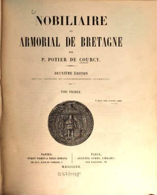 Nobiliaire et armorial de Bretagne, 1