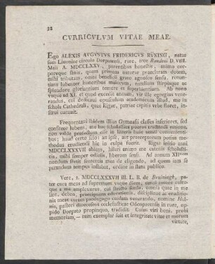 Curriculum Vitae Meae