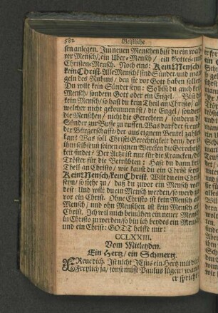 CCLXXIII. Vom Mitleyden. Ein Herz / ein Schmertz