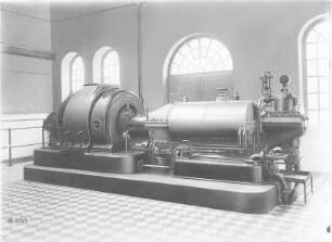 Gegendruck-Dreiphasen-Wechselstrom-Turbosatz von 500 kW (Brown, Boveri und Cie.) : Technikgeschichte | Maschinenbau | Kraftmaschinen | Dampfturbinen