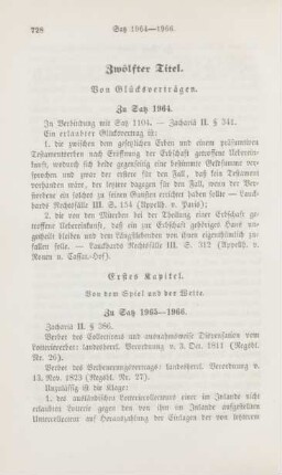 Zwölfter Titel. Von Glücksverträgen