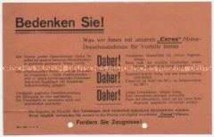 Bedenken Sie! Was wir Ihnen mit unseren "Ceres"-Motor-Dreschmaschinen für Vorteile bieten