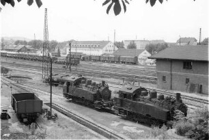 Reutlingen, Rangierloks Nr. 94 113 (links) und 94 105, erbaut von der Maschinenfabrik Esslingen 1920