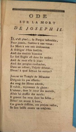 Ode Sur La Mort De Joseph II.