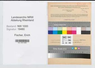Entnazifizierung Erich Fischer, geb. 23.11.1901 (Angest.)