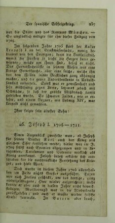 46. Joseph I. 1705 - 1711