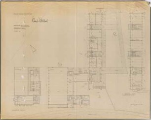 Grund, Peter; Bad Vilbel; Ernst Reuter Schule - Block E, Turnhalle, Hausmeisterwohnung (Grundriss EG); Block E (Grundriss 1. OG); Turnhalle (Grundriss Keller)