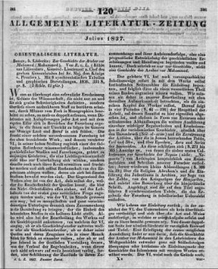 Rühle von Lilienstern, J. J. O. A.: Zur Geschichte der Araber vor Muhamed. Mit 8 synchronistischen Tabellen und graphischen Darstellungen. Berlin: Lüderitz 1836
