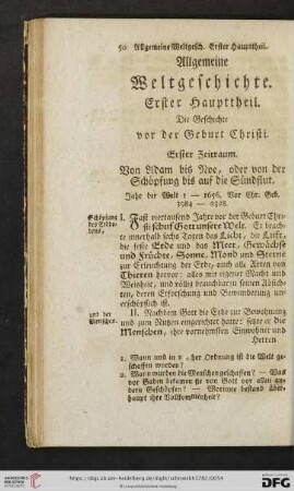 Erster Haupttheil: Die Geschichte vor der Geburt Christi