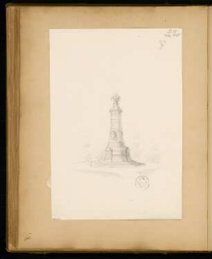 Gefallenendenkmal, Stendal Monatskonkurrenz März 1875: Perspektivische Ansicht