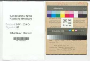 Entnazifizierung Heinrich Oberthuer , geb. 20.02.1915 ()