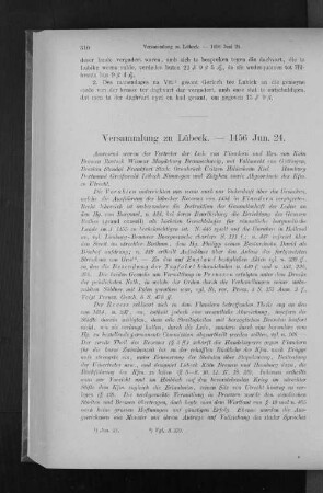 Versammlung zu Lübeck. - 1456 Jun. 24.
