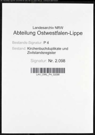 Kirchenbuchduplikat der katholischen Gemeinde Meinerzhagen (GHT 1856-1864, GHT 1865-1874) sowie Sterbeliste (1. Tertial) der katholischen Gemeinde Meinerzhagen (S 1872). (Gemeinde: Meinerzhagen, katholische Gemeinde)