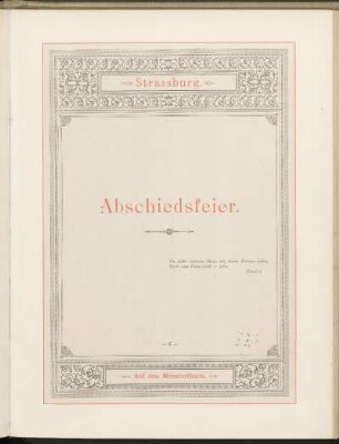 6. Strassburg. Abschiedsfeier. Auf dem Münsterthurm.