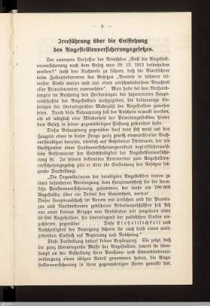 Irreführung über die Entstehung des Angestelltenversicherungsgesetzes