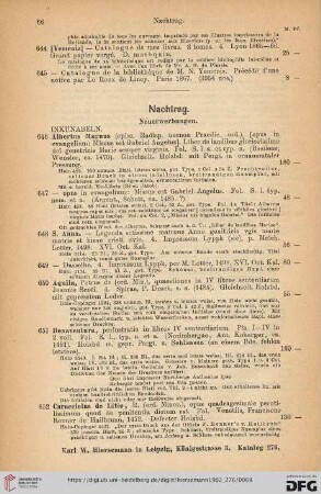 Nachtrag: Neuerwerbungen (Nr. 646 - 694)