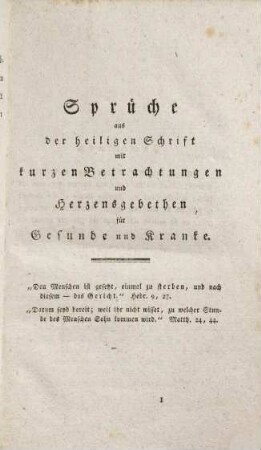 Erbauungsbuch für kranke und gesunde Christen, die sich zu einem guten Tode vorbereiten wollen