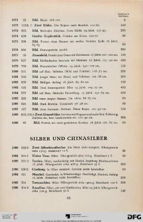 Silber und Chinasilber (Nr. 1090-1105)