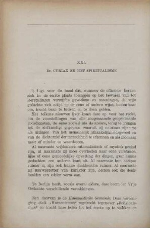 XXI. Dr. Cyriax en het spiritualisme