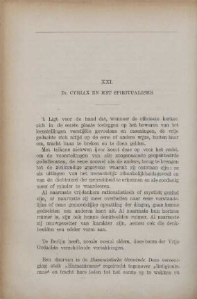XXI. Dr. Cyriax en het spiritualisme