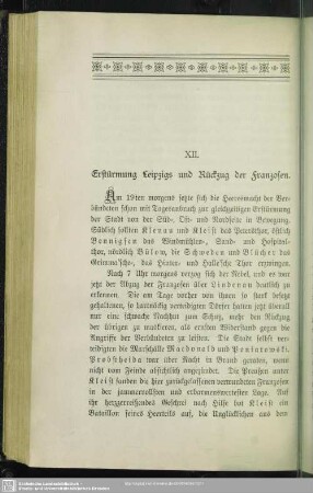 XII. Erstürmung Leipzigs und Rückzug der Franzosen