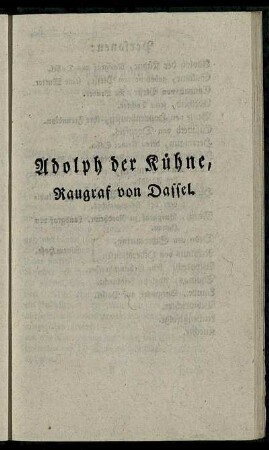 Adolph der Kühne, Raugraf von Dassel.