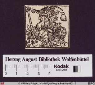 Brustbildnis eines Fürsten mit Szepter in einer Rüstung im Profil nach rechts.