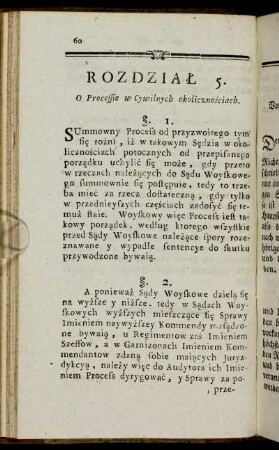 Rozdział 5. O Processie w Cywilnych okolicznościach. = Fünftes Hauptstück Vom Proceß in Bürgerlichen Sachen